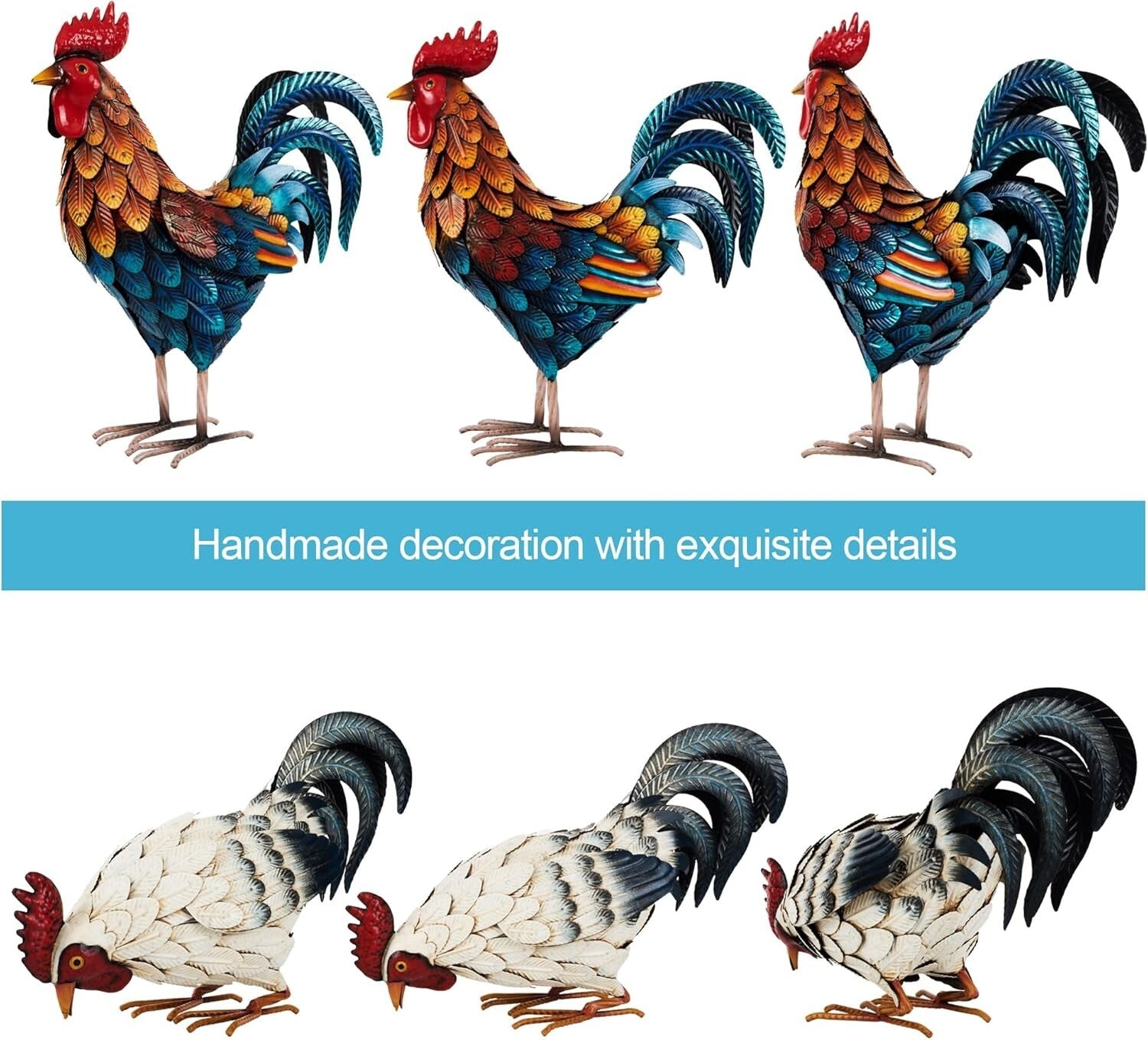Weather-Resistant Outdoor Chicken Statues for Vibrant Lawn Decoration