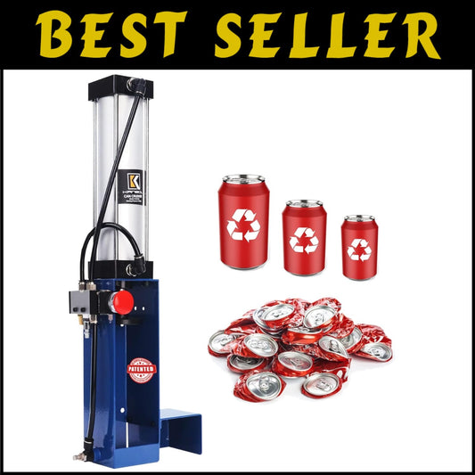 Pneumatic Aluminum Can Crusher: Automatic Ejection & Heavy-Duty Design in Blue