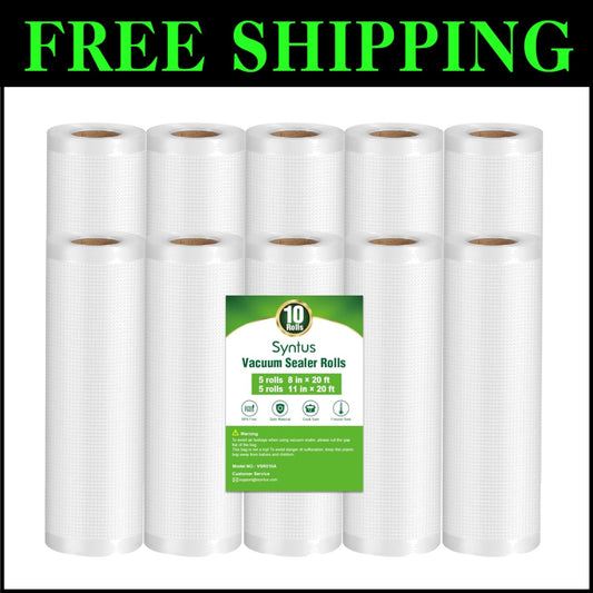Versatile 10 Pack BPA-Free Vacuum Sealer Bags, Perfect for Meal Prep & Sous Vide