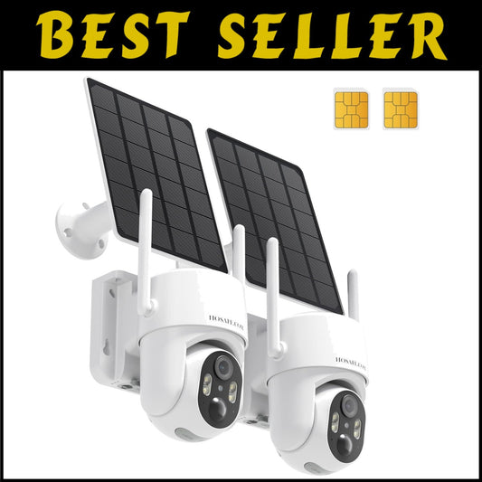 360-Degree Wireless Outdoor Camera with 2K Night Vision - No Internet Needed