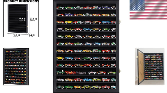 Sturdy Wall-Mounted Cabinet for 1/64-1/43 Scale Model Cars - Lightweight Design