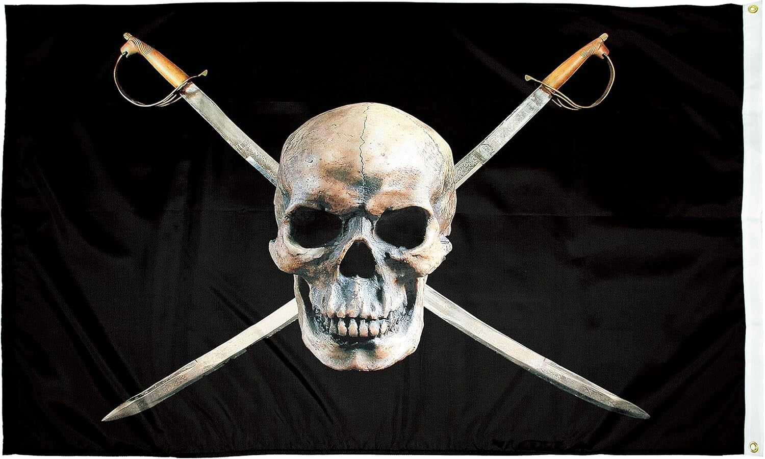 3x5 ft Nylon Pirate Flag with Brass Grommets - Perfect for Outdoor Use