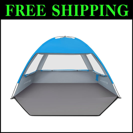 Lightweight UV Protection Beach Canopy for Large Families - Easy Setup Shelter
