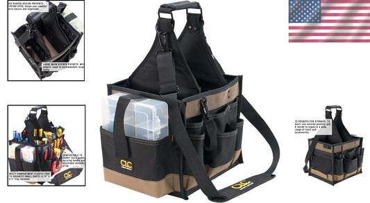 CLC Large Water-Repellent Tool Carrier with 22 Pockets for Organized Maintenance