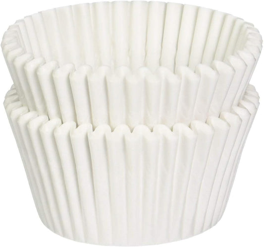 Bulk White Mini Baking Cups - Fluted Greaseproof Cupcake Liners, 10,000 Count