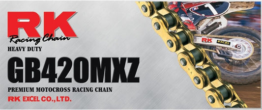 120-Link Gold MX Chain - Lightweight Chromoly Racing Chain with 5000 lb Strength