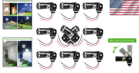 10-Pack Outdoor Photo Cell Dusk to Dawn Sensors - Easy Install, Surge Protected