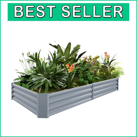 Easy Assembly 8×4ft Galvanized Raised Bed - Sustainable Outdoor Vegetable Garden