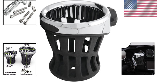 Adjustable Chrome-Plated Drink Holder for Motorcycle - Secure & Scratch-Free