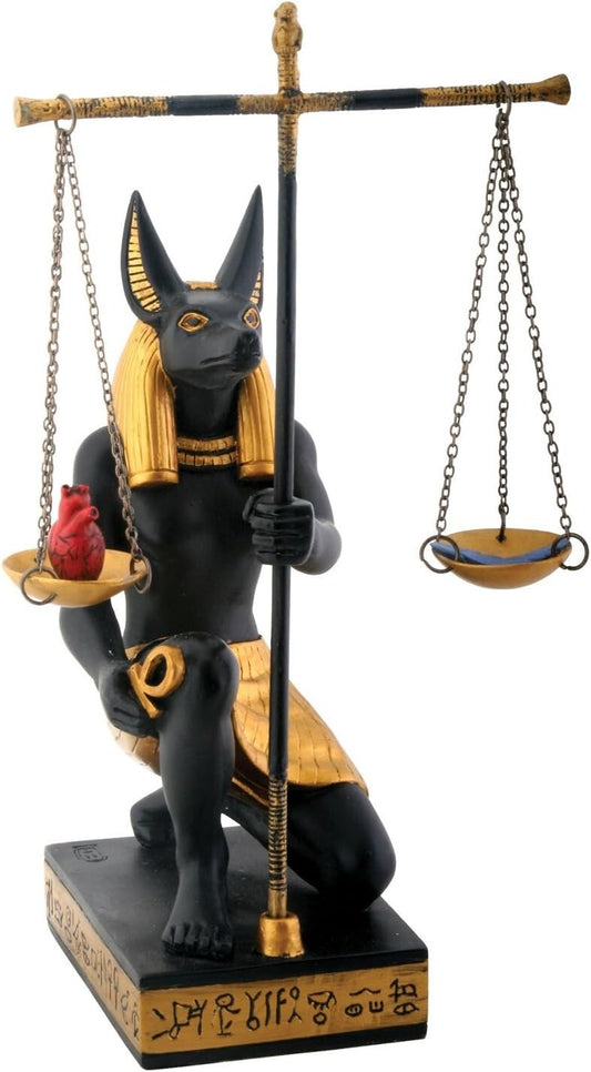 Unique Black and Gold Anubis Egyptian Statuette - Symbol of Justice and Balance