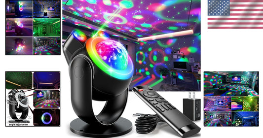Dynamic Sound Activated Party Lights with Strobe and Star Projector Features