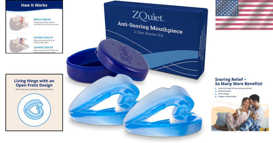 Anti-Snoring Mouthpiece Starter Pack, 2 Sizes for Comfort & Easy Breathing