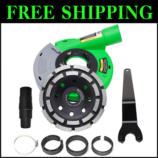 Universal Angle Grinder Dust Shroud & 5-Inch Diamond Grinding Cup for Clean Cuts