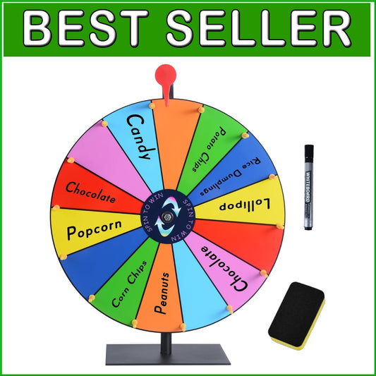 Durable 16-Inch Prize Wheel with 14 Customizable Slots & Eraser for Fun Events