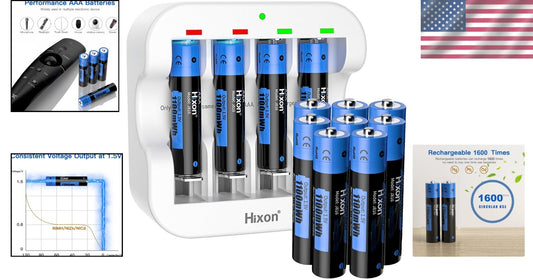 Fast-Charging AAA Lithium Batteries with Constant 1.5V Output - 12 Count Set