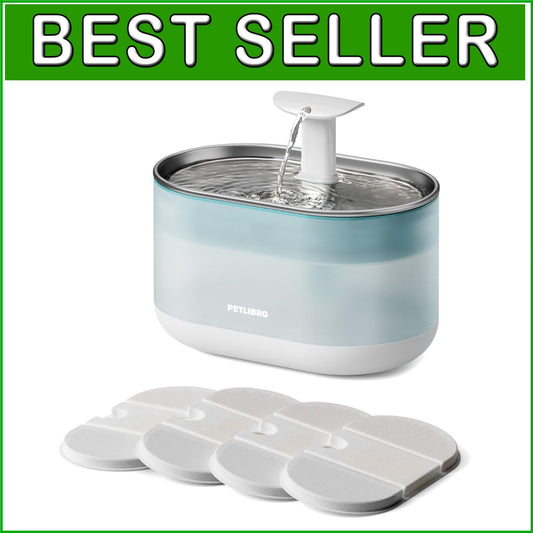 Automatic Cat Water Dispenser with 2.1L Size, Dual Flow Modes & Quiet Operation