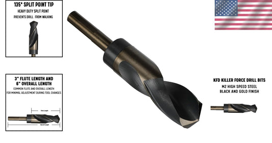 1-1/2" HSS Drill Bit with 1/2" Shank - Ideal for Stainless Steel Drilling