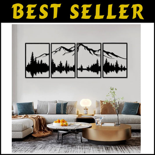 Unique Mountain and Forest Metal Wall Art Collection - Easy to Install Decor