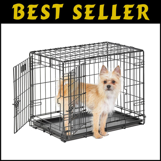 24-Inch Secure Folding Dog Crate for Small Breeds - Easy Assembly & Travel Ready