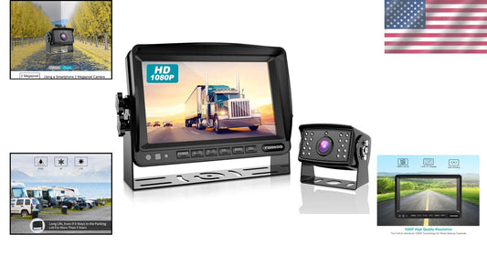 Professional 1080P Wired Backup System, 170° Wide Angle, IP69 Weatherproof