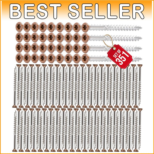 316 Stainless Steel Deck Screws Set - Corrosion-Resistant & Includes Drive Bit