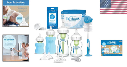 20-Piece Dr. Brown’s Glass Bottle & Pacifier Set with Dishwasher Safe Features