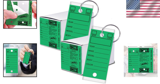 500 Self-Protecting Key Tags with Chrome Plated Rings - Organize Your Dealership