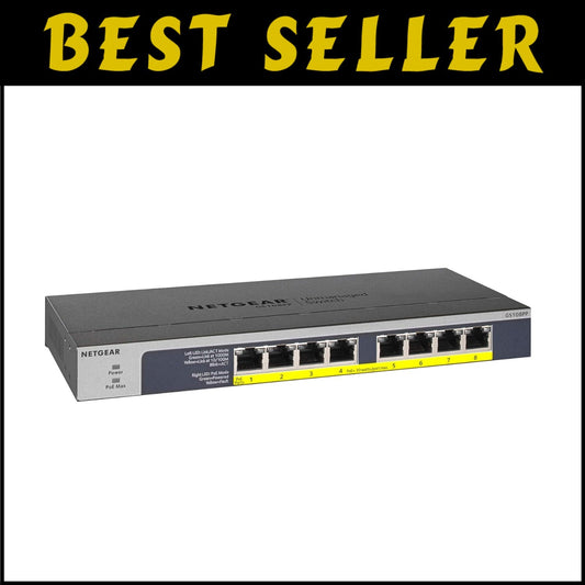 Versatile 8-Port Ethernet PoE Switch with Lifetime Protection - Silent Operation