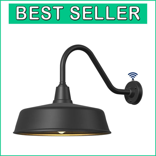 Durable 15" Waterproof Gooseneck Barn Light with Remote and Touch Control