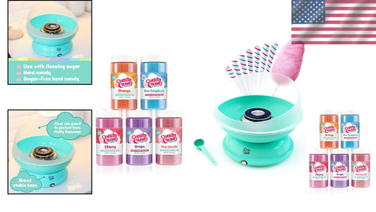 Easy-Clean Cotton Candy Maker with Floss Sugar Kit - Celebrate with Flavor!
