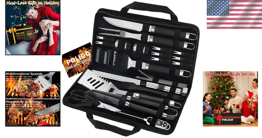 29-Piece Stainless Steel BBQ Tools Set with Storage Bag - Perfect Grilling Gifts