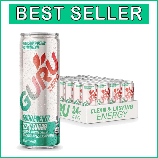 Clean Energy with Zero Sugar: Wild Strawberry Watermelon Organic Energy, 24 Cans