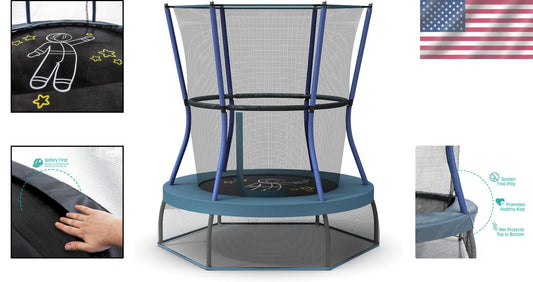 Interactive Kids Mini Trampoline with Foam Pad - Perfect for Imaginative Play