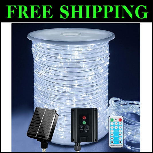 600 LED Solar Outdoor String Lights - Remote Control & Timer Included, 60m