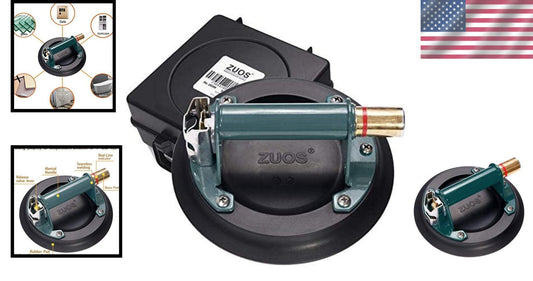 Durable 8" Vacuum Suction Cup with Brass Pump - Safe Heavy Material Lifting