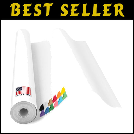 36" x 1200" White Kraft Paper Roll - Non-Toxic & Durable for Creative Projects