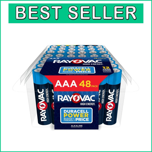 12-Year Shelf Life: 48 Pack of Alkaline AAA Batteries for High Demand Devices