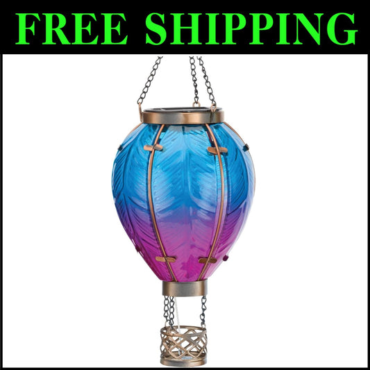 Enchanting Solar Hot Air Balloon Lantern - Multi-Colored Outdoor Decor Light