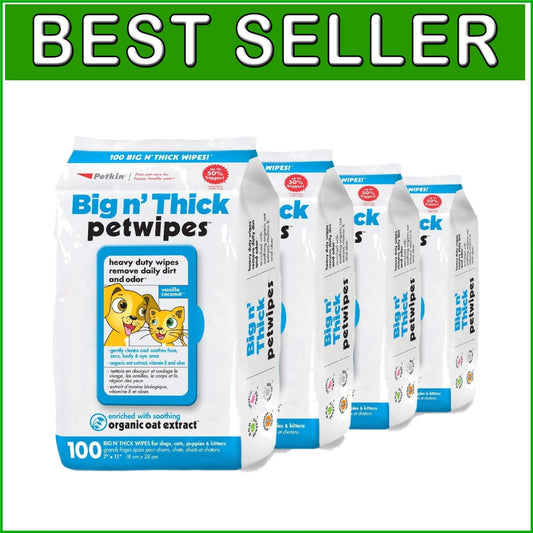 Convenient 400 Wipes - Large Dog & Cat Grooming Wipes for Home & Travel