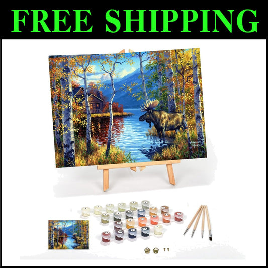 Relaxing Paint by Numbers Kit for Adults - Includes Everything for Your Canvas
