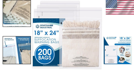 200 Count Clear 18” x 24” Self-Seal Bags with Suffocation Alert Compliance