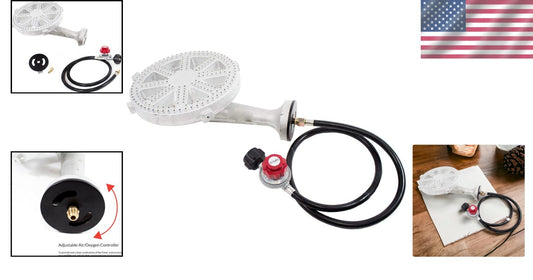Heavy Duty 10in Propane Burner Head Set with Adjustable 0-20 PSI Regulator