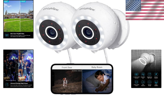 All-Weather IP65 Surveillance Camera with Night Vision & Motion Alerts, Wi-Fi