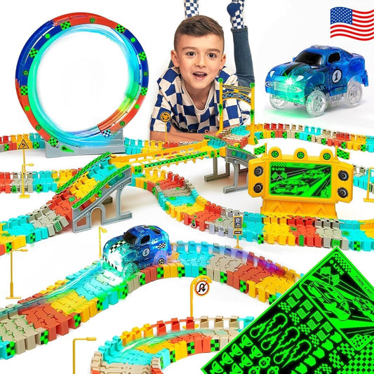 Exciting 85ft Light-Up Race Track Set for Boys and Girls - Safe Fun for Toddlers