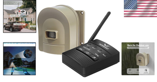 Weatherproof Wireless Motion Sensor Alert with Custom Ringtones - 800m Detection