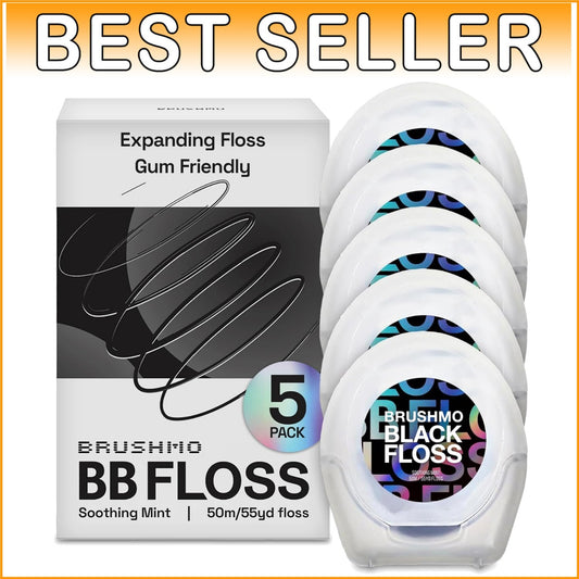 Black Floss: Expanding Mint Dental Floss for Superior Plaque Removal - 275 Yards