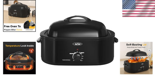 Versatile 20qt Roaster Oven with Removable Pan & Full-Range Temperature Control