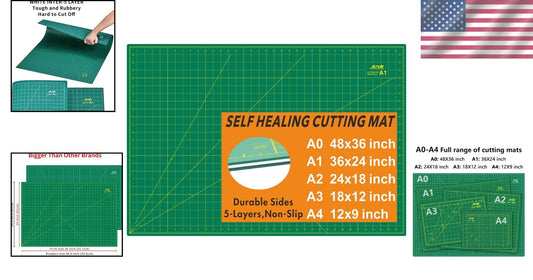 Versatile 24x36" Double-Sided Cutting Mat - Ideal for Sewing, Quilting & Crafts