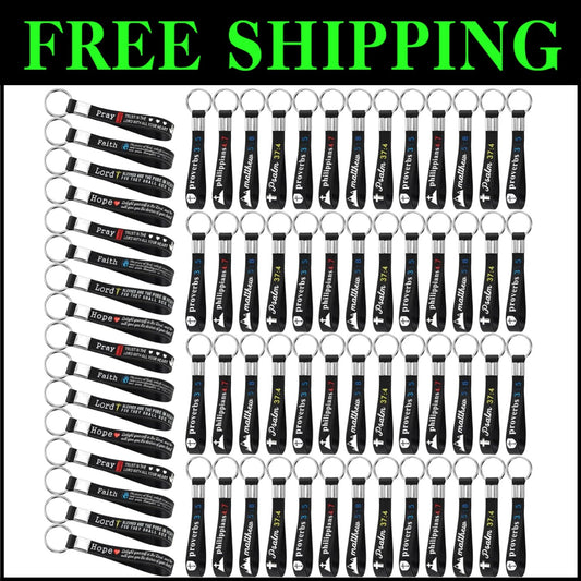 Soft Silicone Bible Verse Keychains - 24 Pack Inspirational Gift for Fathers Day