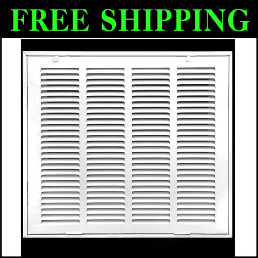 Premium 16 x 14 White Steel Air Filter Grille with Smooth Powder-Coat Finish